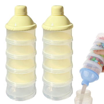 Manwetye 2 Pcs 5 Layers Baby Milk Powder Pots, Formula Dispenser Portable Milk Powder Formula Dispenser Container Pot Box Milk C