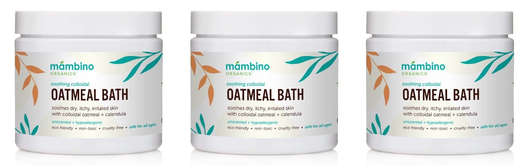 Mambino Organics Soothing Oatmeal Bath - Natural Colloidal Oatmeal Powder 6 Ounce (3-Pack)