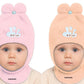 Yanwenx Baby Boys & Girls Soft Woolen Monkey Cap (Pack Of 2,Light Pink|Beige) | Full Head, Ear & Neck Coverage | Ideal For 6 Mon