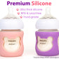 100% Silicone Baby Bottle Sleeves For Philips Avent Natural Glass Baby Bottles, Premium Food Grade Silicone Bottle Cover, Cute B