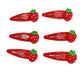 Strawberry Snap Clips Baby Girls Fruit Hair Bow Clips Strawberry Hair Ring Tie BBW24 (6 Pcs-C1)
