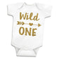 Bump And Beyond Designs Baby-Girls First Birthday Outfit Wild One Leotard White, 12-18 Month