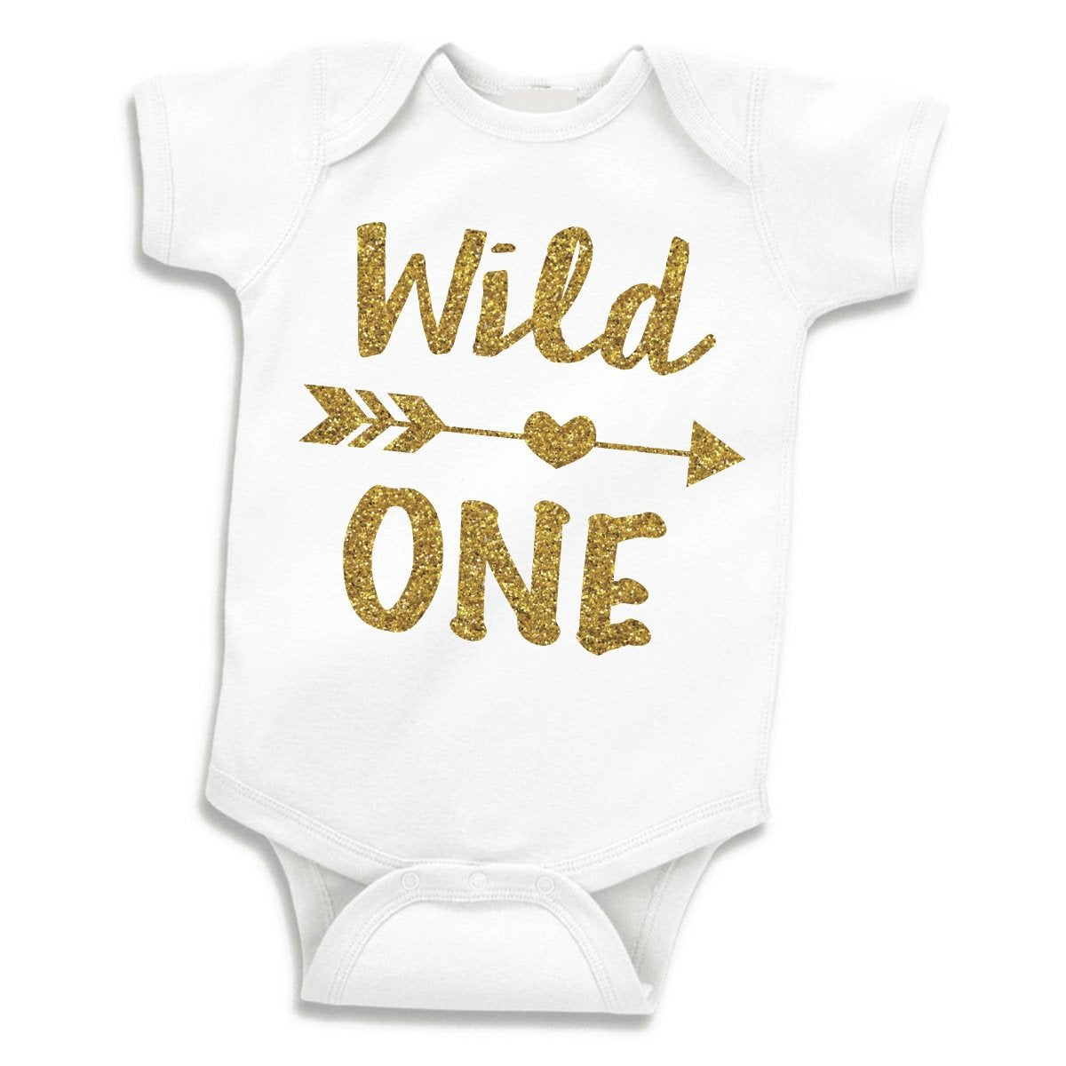 Bump And Beyond Designs Baby-Girls First Birthday Outfit Wild One Leotard White, 12-18 Month