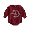 Fybitbo My First Christmas Baby Girl Boy Outfit Sweatshirt Romper Sweater Onesie Long Sleeve Bodysuit Fall Clothes (Red Farm Fre