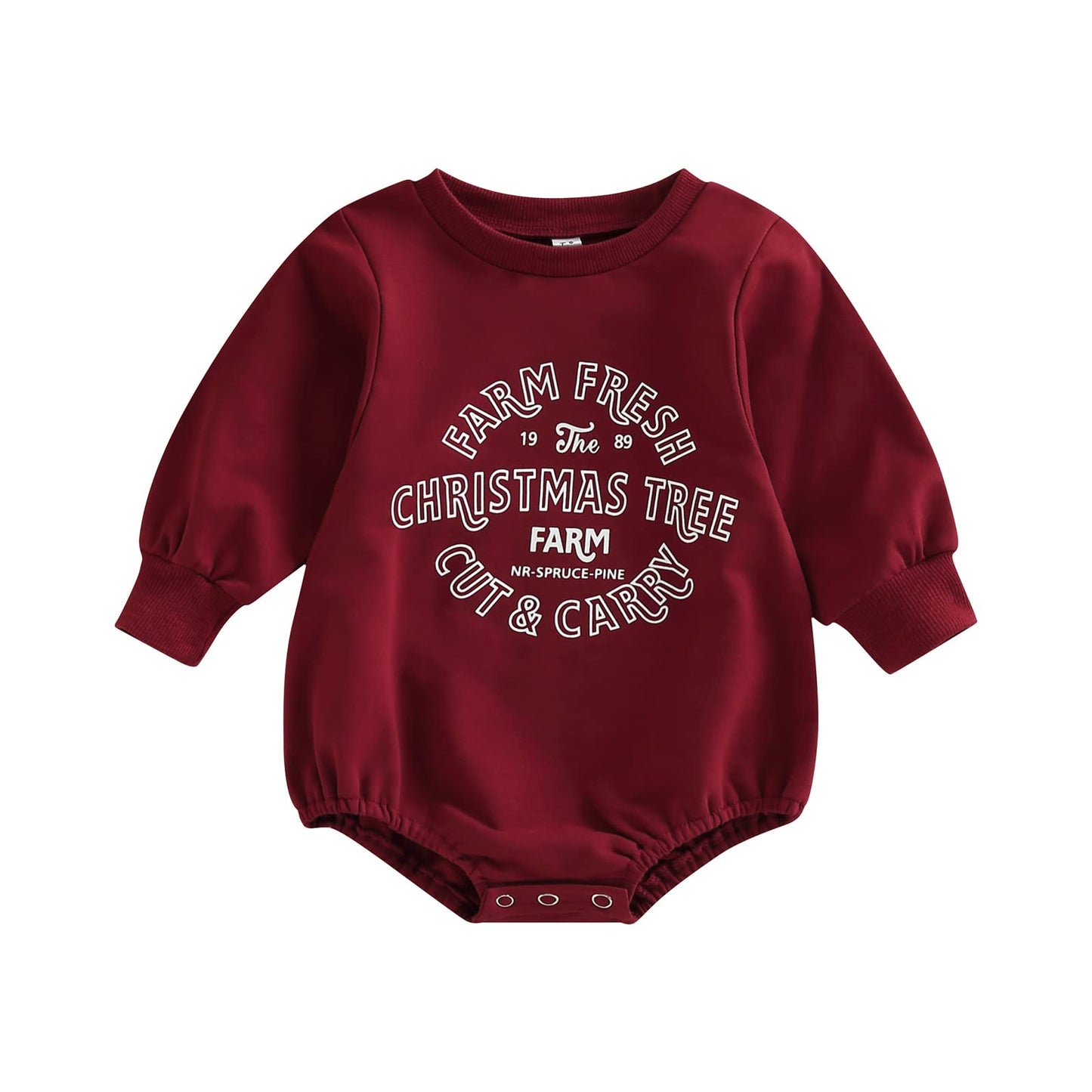 Fybitbo My First Christmas Baby Girl Boy Outfit Sweatshirt Romper Sweater Onesie Long Sleeve Bodysuit Fall Clothes (Red Farm Fre