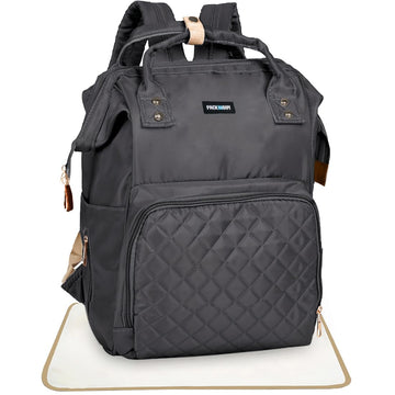 Packnbuy Stylish Diaper Bag For Mothers For Travel With Changing Mat, Maternity Bag With Insulated Bottle Pockets And Multiple P