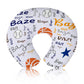 Rucekia Baby Nursing Pillow Cover - Personalized Name Multiball Theme Breastfeeding U-Shaped for Bottle Feeding, Ultra Soft Comf