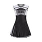 Lmyove Classic Black 5-Piece Cheerleading Set For Girls - Includes Top, Skirt, Pom Poms, Headband, And Socks,4-5Y