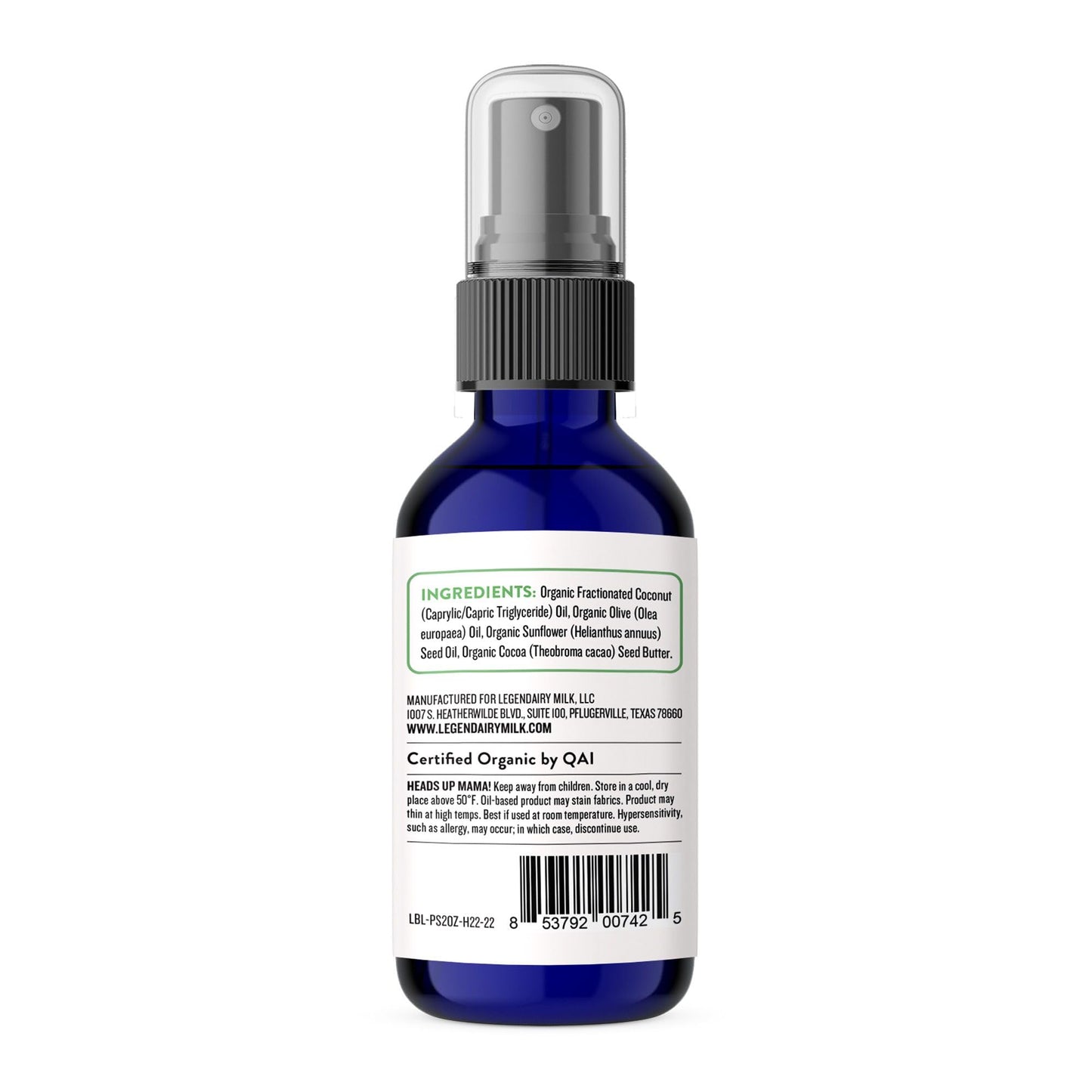 Legendairy Milk Pumping Spray 4 Oz., Helps Sore Nipples & Clogged Ducts, Organic Lubricant For Breast Shields And Flanges, Vegan