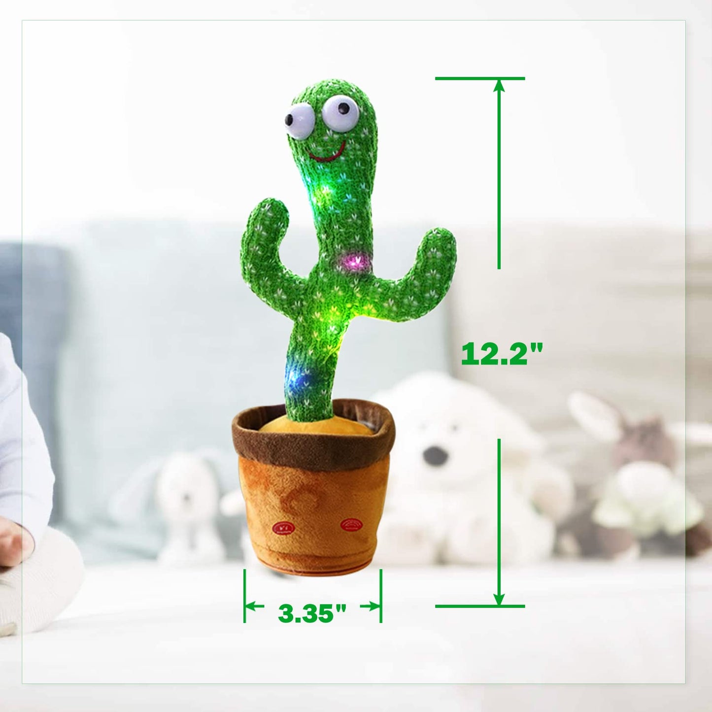 BIGHAKI808 Talking Cactus Toy, Dancing Cactus Repeats What You Say Electronic Dancing Cactus with Lighting Recording Mimicking C