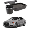 Oshotto (FT04) Foldable Car Auto Headrest Rear Back Seat Table Drink Food Cup Tray Holder Compatible with Audi A3  Black