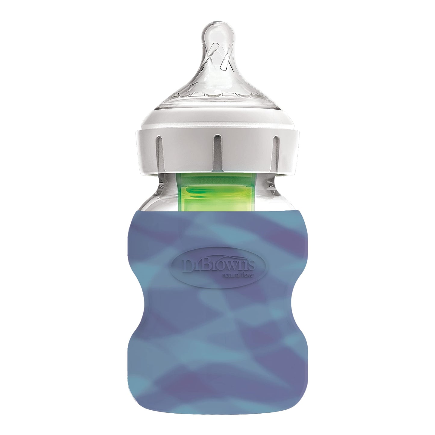 Dr. Brown'S Natural Flow Options+ Glass Baby Bottle Sleeves,100% Silicone,5 Oz,Wide-Neck,Glow In The Dark