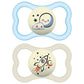 Mam Supreme Night Pacifiers (2 Pack, 1 Sterilizing Pacifier Case), Best Pacifier For Breastfed Babies 16+ Months, Glow In The Da