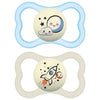 Mam Supreme Night Pacifiers (2 Pack, 1 Sterilizing Pacifier Case), Best Pacifier For Breastfed Babies 16+ Months, Glow In The Da