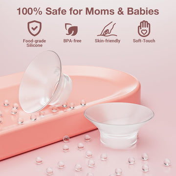Upgrade Breast Pump Flange Inserts 15/17/19/21Mm For Most 24Mm Flange/Shield, 8Pcs Softer Silicone Flange Sizing Kit Compatible