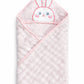 Hi mom Kids World Baby Hooded Towel, Pink, Soft Plush, Bunny Embroidered Hood, Newborn Bath Wrap