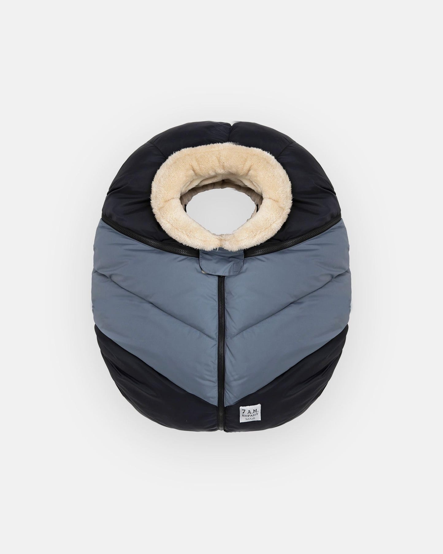 7Am Infant Car Seat Cover - Winter Puffy Cover With Center Zipper For Baby Boys & Girls, Lightweight, Windproof & Water-Repllent