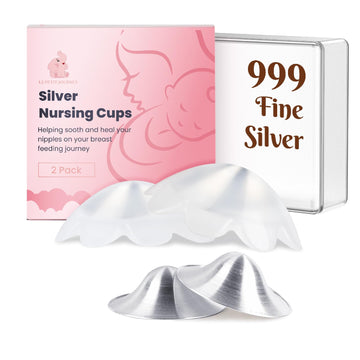 Original 999 Pure Silver Nursing Cups With Silicone Pads, Nipple Shields For Nursing Newborn Essentials, Silver Nipple Covers Fo