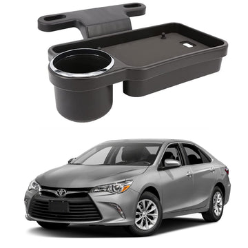 Oshotto (FT04) Foldable Car Auto Headrest Rear Back Seat Table Drink Food Cup Tray Holder Compatible with Toyota Camry  Black