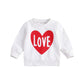 Valentines Day Sweatshirt Toddler Baby Girl Valentines Day Outfit Heart Pullover Sweater Shirt Tops Casual Clothes (D-Love Red H