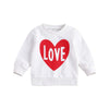 Valentines Day Sweatshirt Toddler Baby Girl Valentines Day Outfit Heart Pullover Sweater Shirt Tops Casual Clothes (D-Love Red H