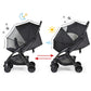 Beberoad Love Universal Stroller Sunshade And Mosquito Net, 2-In-1 Uv Protection Tent Cover With 2-Way Zipper For Stroller (Blac