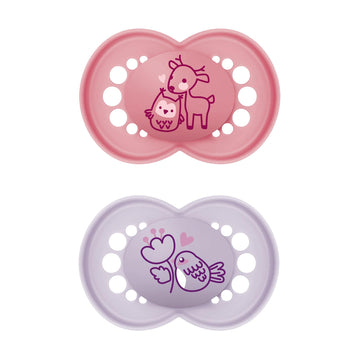 Mam Original Matte Baby Pacifier, Nipple Shape Helps Promote Healthy Oral Development, Sterilizer Case, 6-16 Months (Pack Of 2)