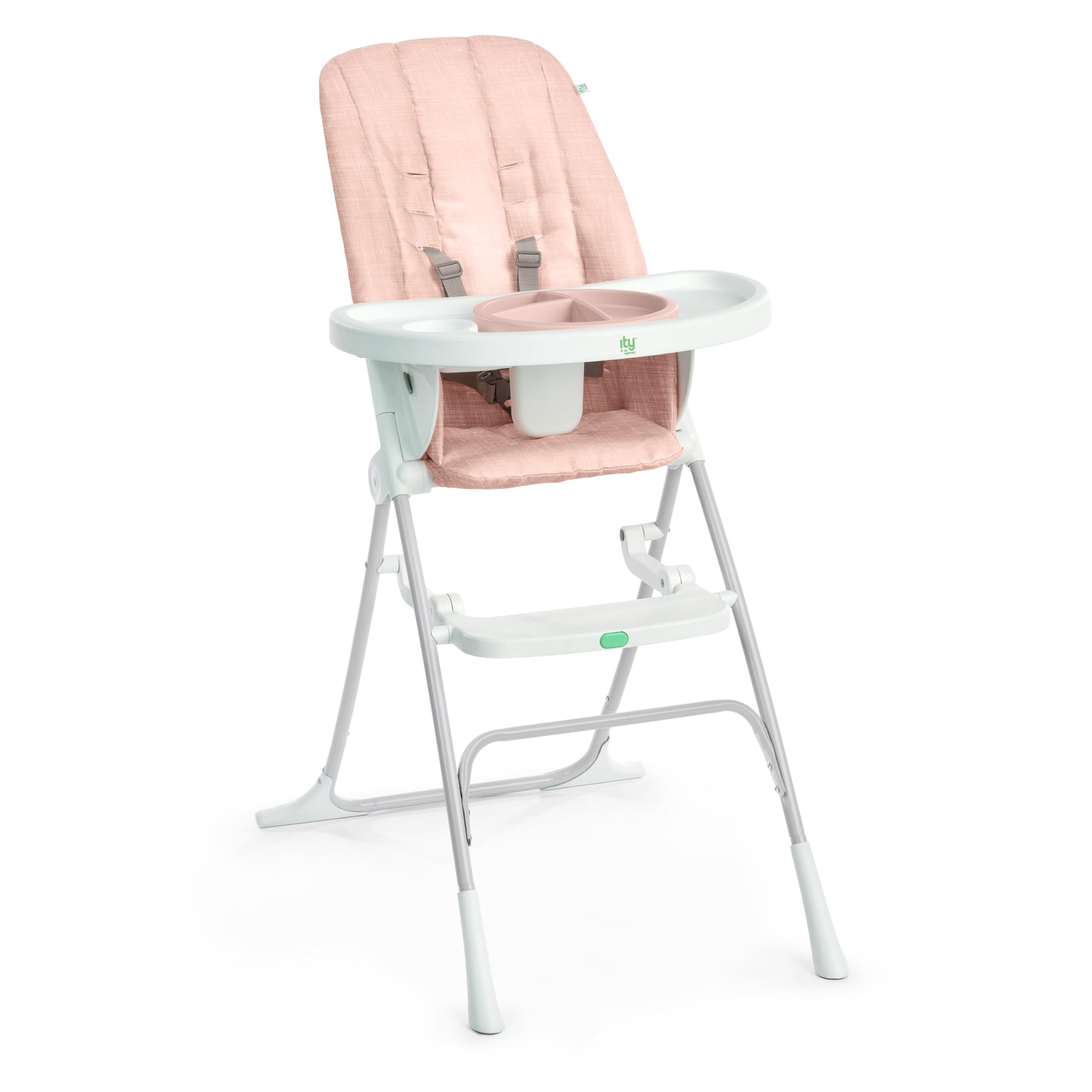 Ingenuity Sun Valley Compact Folding Baby High Chair, Food-Grade Safe Plate, Safety Harness, for Ages 6 Months and Up, Unisex - 