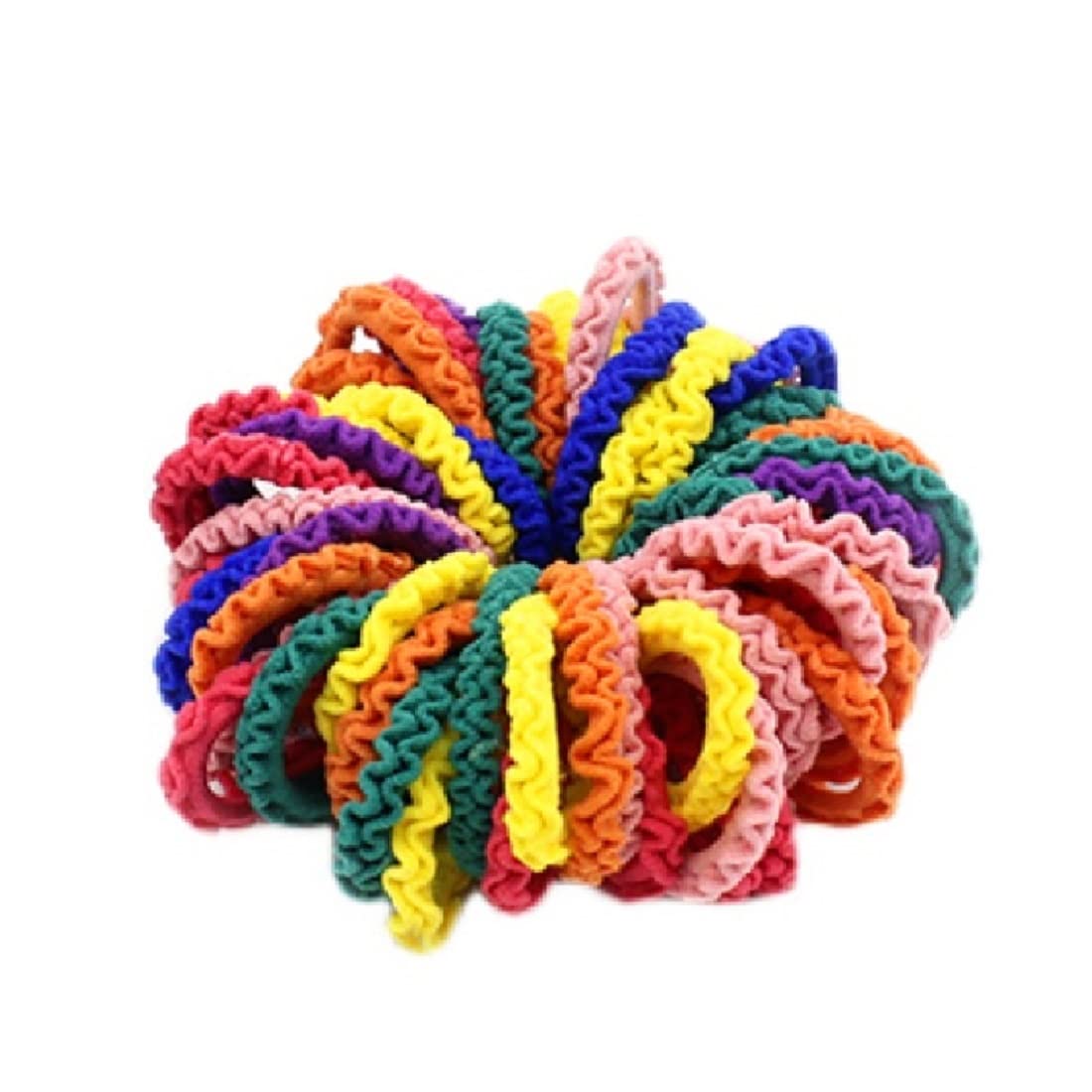 Hot&Sattion 200 Pcs Baby Hair Ties, Cotton Toddler Hair Ties For Girls And Kids, Multicolor Small Seamless Hair Bands Elastic Po