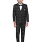 Jeetethnics Boys Black Checked Coat Suit Set With Waistcoat Shirt And Trousers (9048Eq)