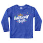 Birthday Boy Shirt Happy First 1St 2Nd 3Rd 4Th 5Th Toddler Boys Year Old Crown (As1, Age, 12_Months, Charcoal Blue - Long Sleeve