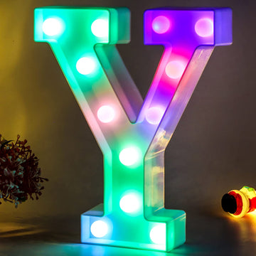 Enshui Marquee Light Up Letters Colorful Led Letters Lights Alphabet, Battery Powered Color Changing Light Up Letters For Party