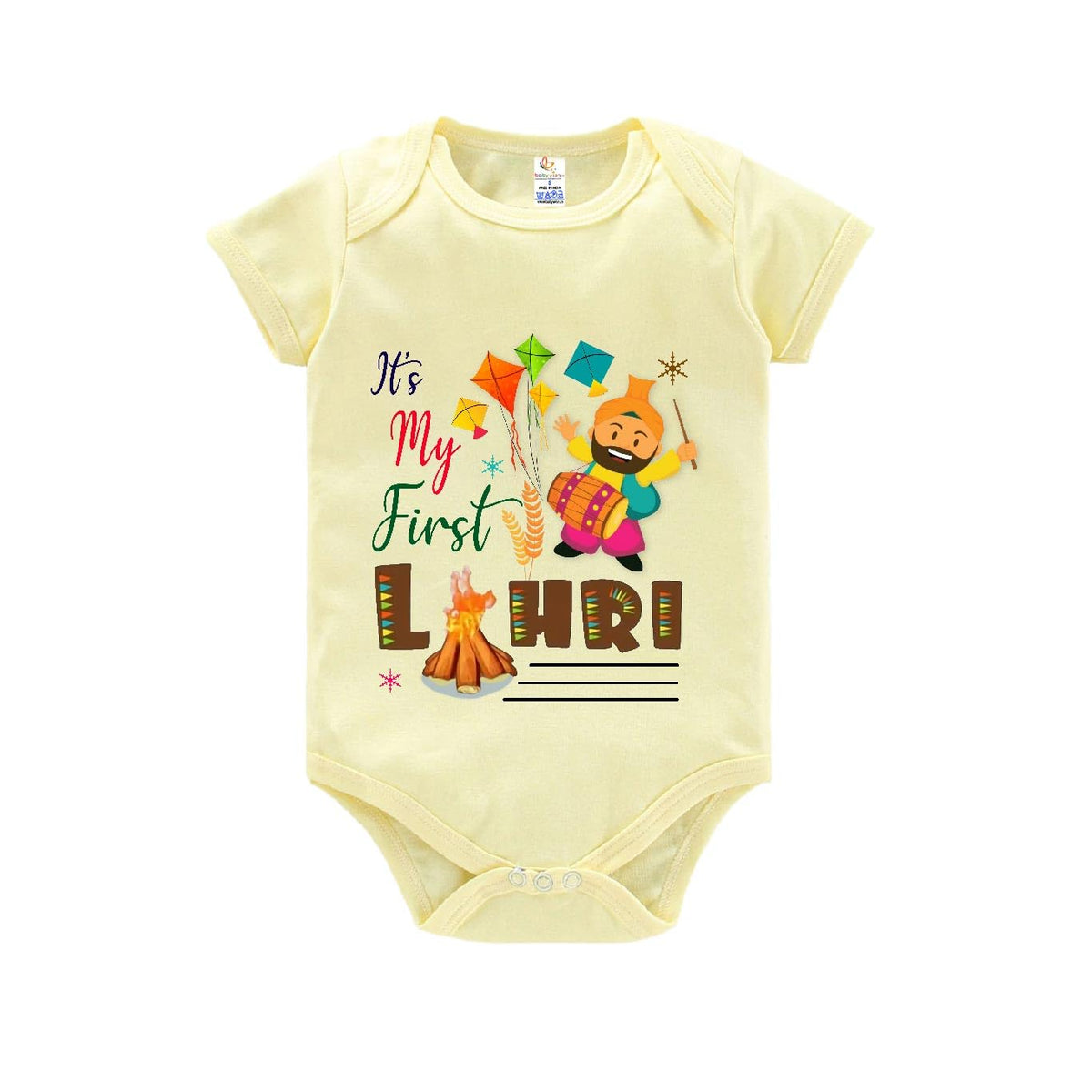 Baby Wish My First Lohri Romper Clothes Baby Shankaranti Bodysuits Newborn Outfit Romper With Envelop Neck Half Sleeve Unisex Ro