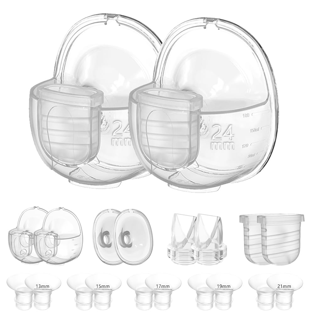 Two Full S32 Breast Pump Set with 10pcs 13/15/17/19/21mm Flange Inserts for NCVI/NICEGREEN/Nuliie/Zooawa/Sunnaltree S32 Pump,Inc