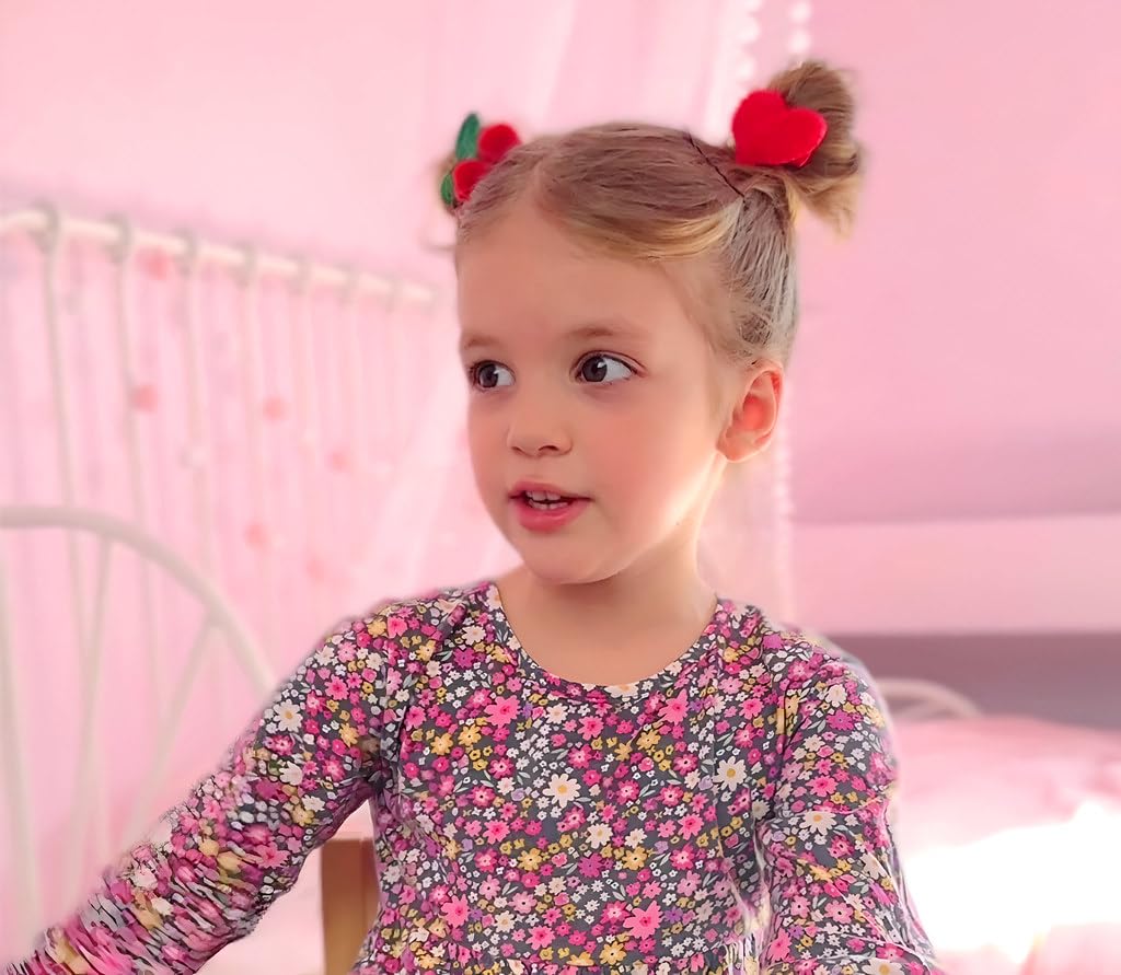 Hair Clips For Girls 18 Pcs No Slip Assorted Barrettes For Kids Bows Pink Red Cute Hair Accessories For Little Girls Teens Toddl