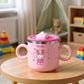 Cuddles Melibel Kids Stainless Steel Sippy Cup with Silicone Straw, Pink