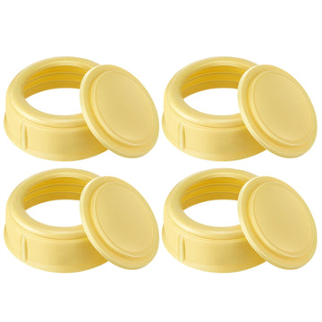 HappyAlley 4 Pack Nipple Rings Compatible with Medela Baby 5oz & 8oz Plastic & Glass Bottles, Collar Rings Compatible with Medel