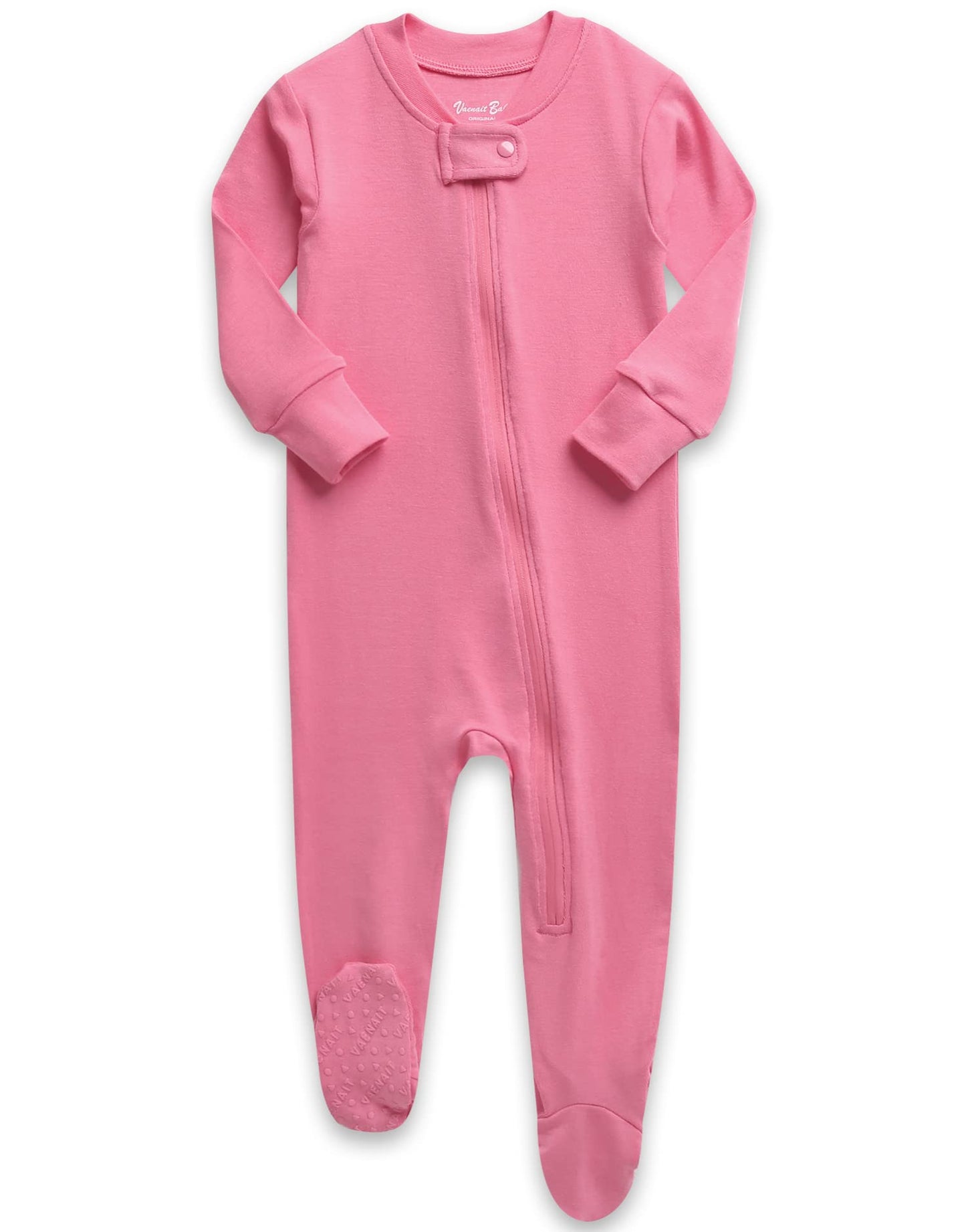 Vaenait Baby Toddler Boys Girls Solid Footie Pajama Cozy Modal Pink 6-9M