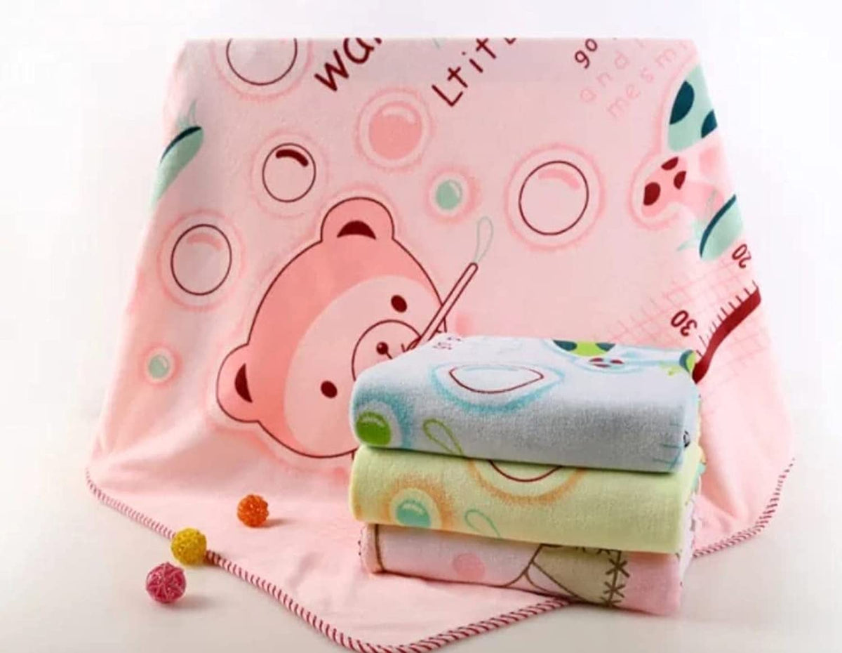 FIMALIA Soft Bath Towel Cotton Washcloth for New Born Baby,Infants and Toddlers(Colour & Prints May Vary)(Pack of 1) (Light Colo