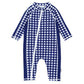 Swimzip Boys' Long-Sleeve Upf 50+ Swimsuit For Baby, Toddler, & Little Boys Navy Gingham