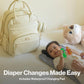 Babbleroo Leather Diaper Bag Backpack - Baby Essentials Travel Baby Bag, Multi Function, Waterproof, With Changing Pad, Stroller