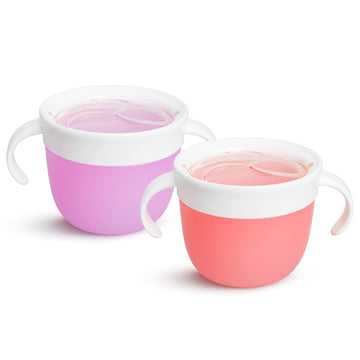 Munchkin Snack Catcher Toddler Snack Cups, 2 Pack, Pink/Purple