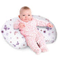 Little Grape Land Nursing Pillow, Soft 100% Cotton Breastfeeding Pillow with Breathable Muslin Removable Cover, Purple Butterfly