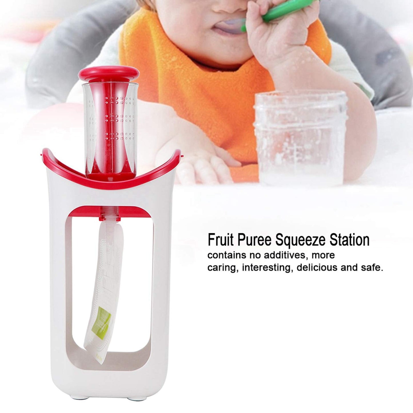 Squeeze Station, Pouch Filling Station For Homemade Babies And Toddlers Semi-Solid Food Portable Puree Squeezer Tool Consisting