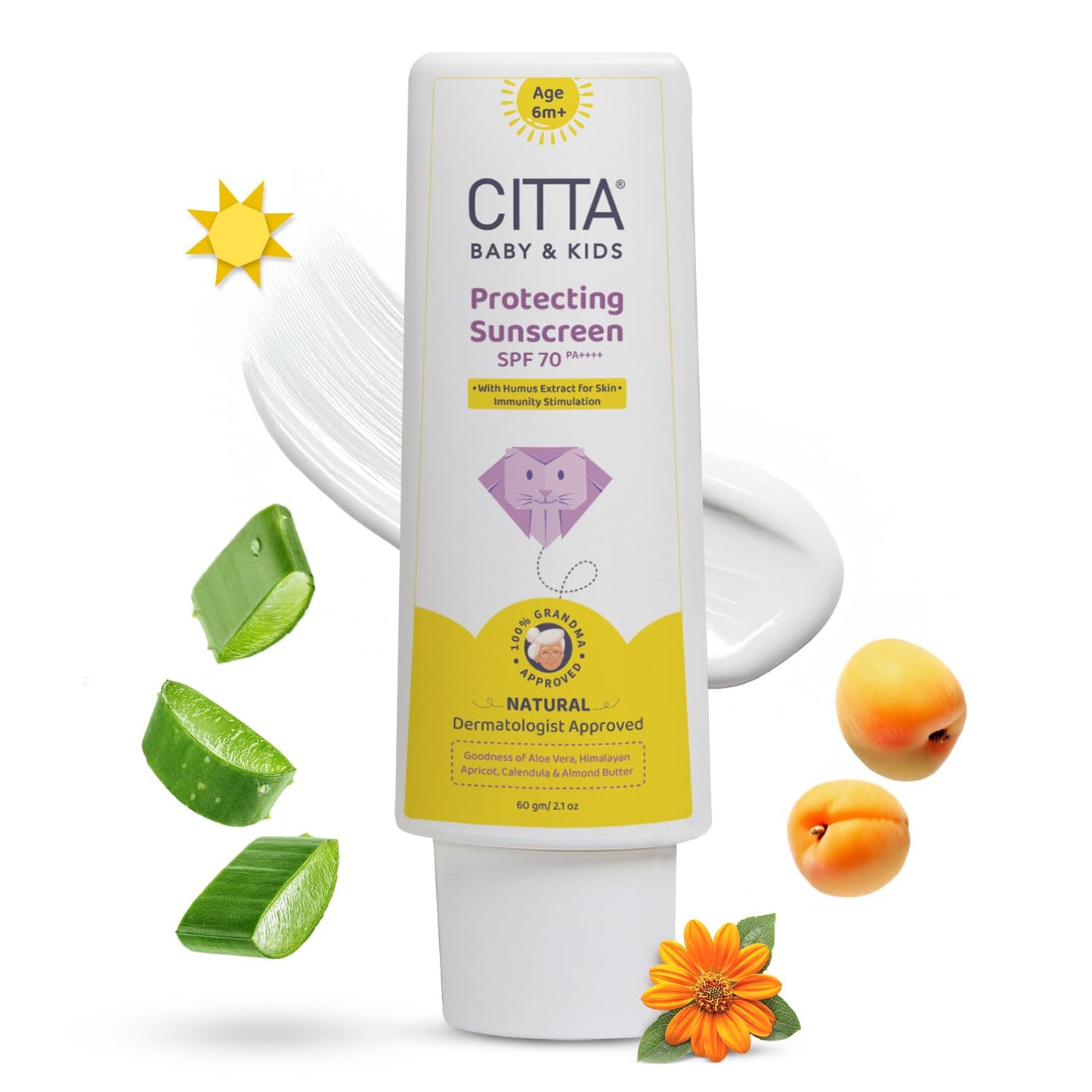 Citta Baby & Kids Sunscreen Spf 70 Pa++++ | Uva/Uvb/Digital Blue Light Protection | Hypoallergenic & NonGreasy | Dermatologist 