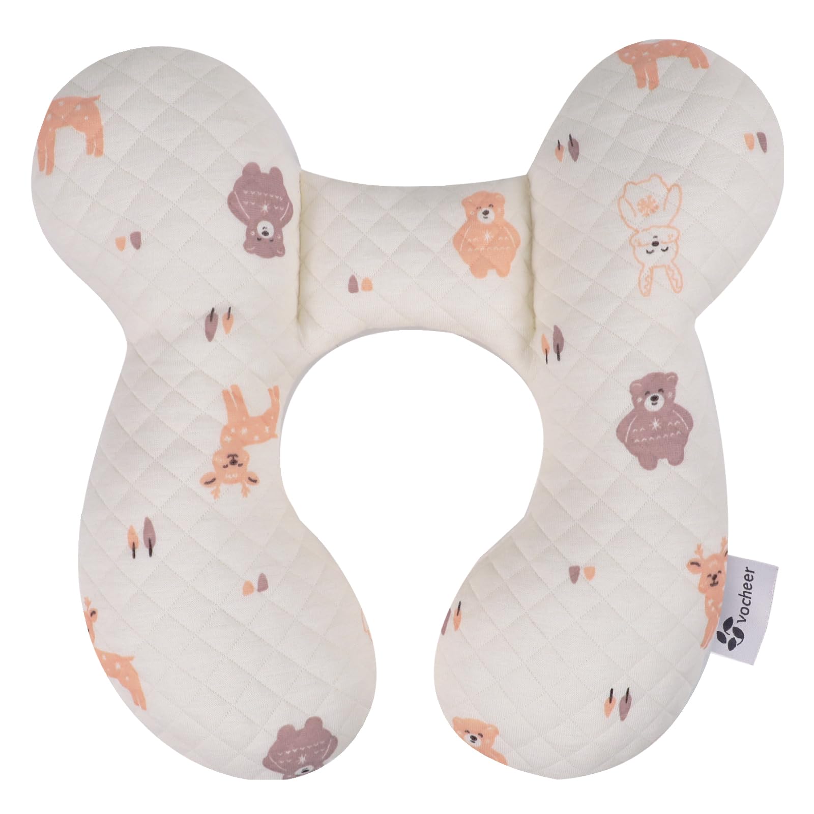 vocheer Baby Neck Pillow(Upgraded), Cotton, Baby Support Pillow, Car Seat Pillows for Newborn, Carseat Head and Body Support, In