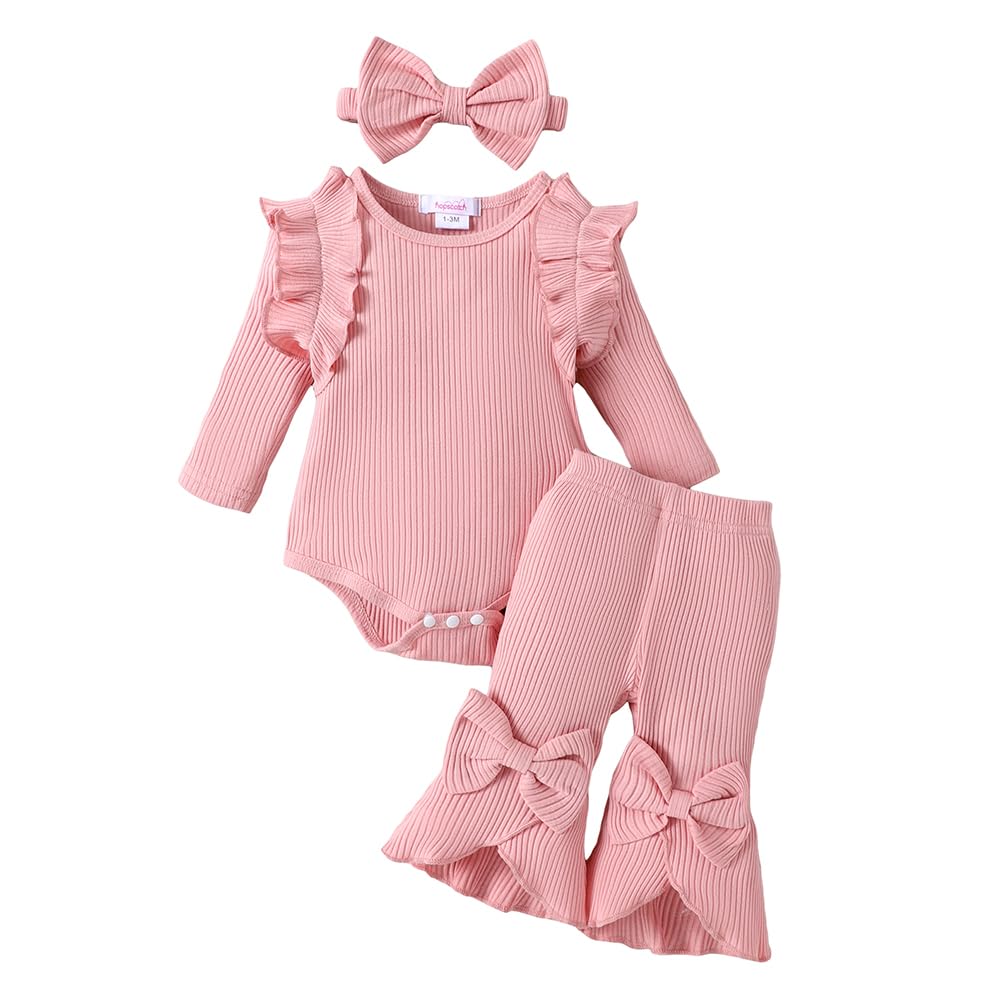 Hopscotch Baby Girls Textured Print Full Sleeves Pink Pant Set For Ages (912 Months)