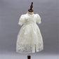 Coozy Baby Girl Christening Baptism Gowns Toddler Princess Wedding Special Occasion Dress 3Pcs Outfits (Ivory, 6M/6-12Months)