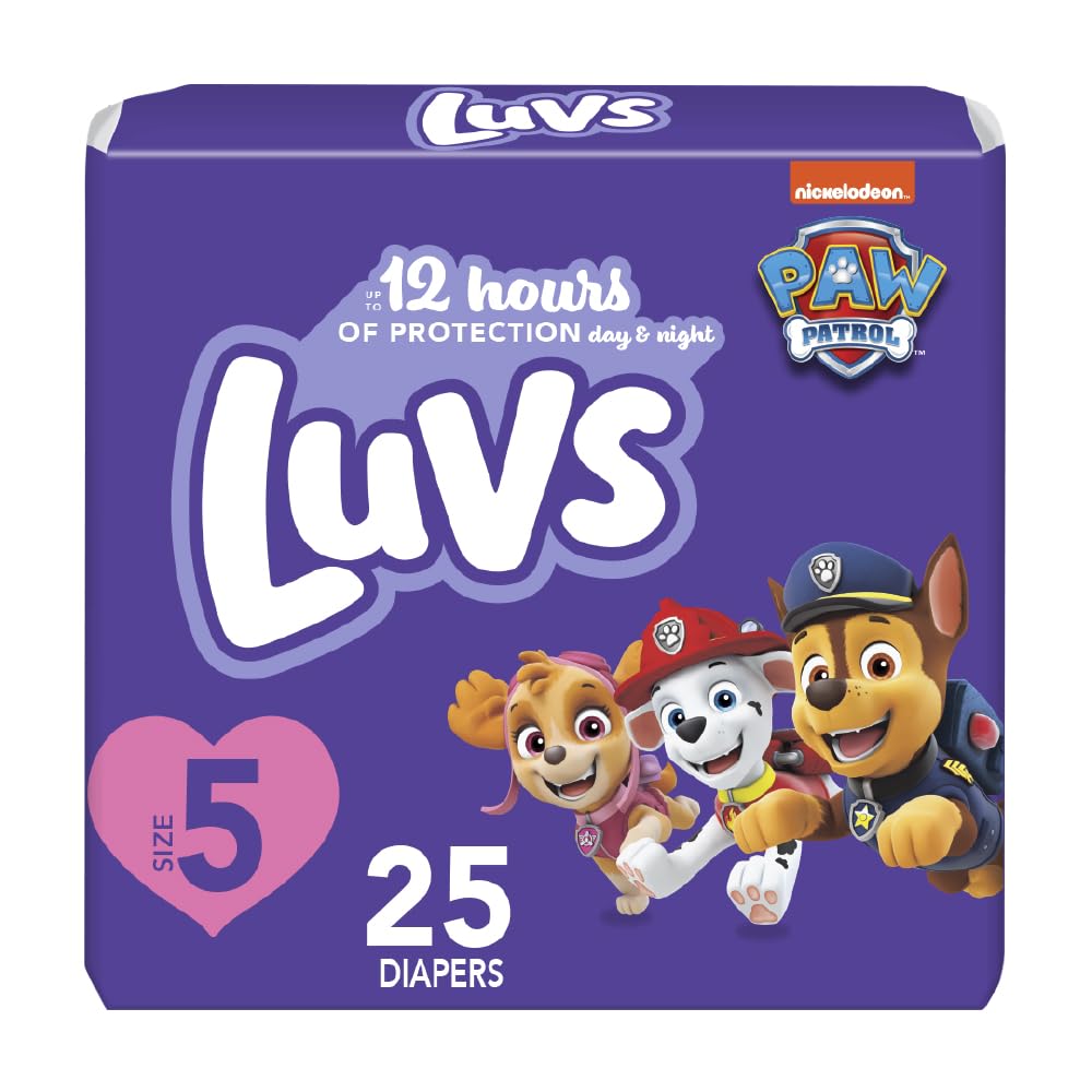 Luvs Size 5 Baby Diapers, Platinum Protection Bluey Diapers For Day & Night, Size 5, 25 Count (Packaging May Vary)