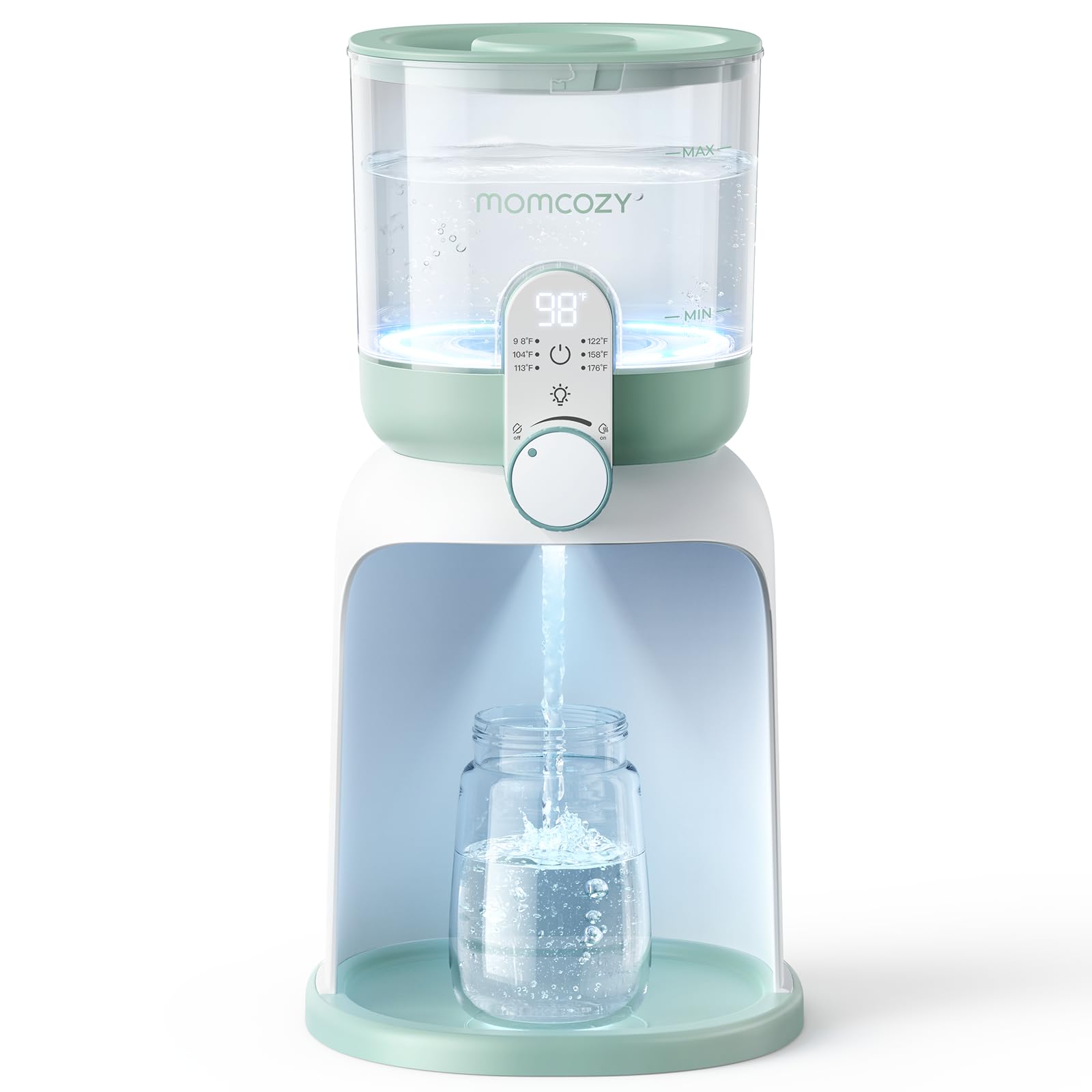 Momcozy Dual Lights Baby Bottle Warmer For Night Feedings, Instant Bottle Warmer For Making Formula, 57 Oz Larger Capicity, Form